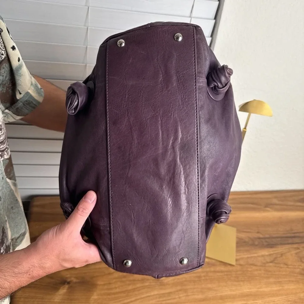 Michael Kors Zuma Y2K Purple Nappa Leather Knotted Satchel UNIQUE